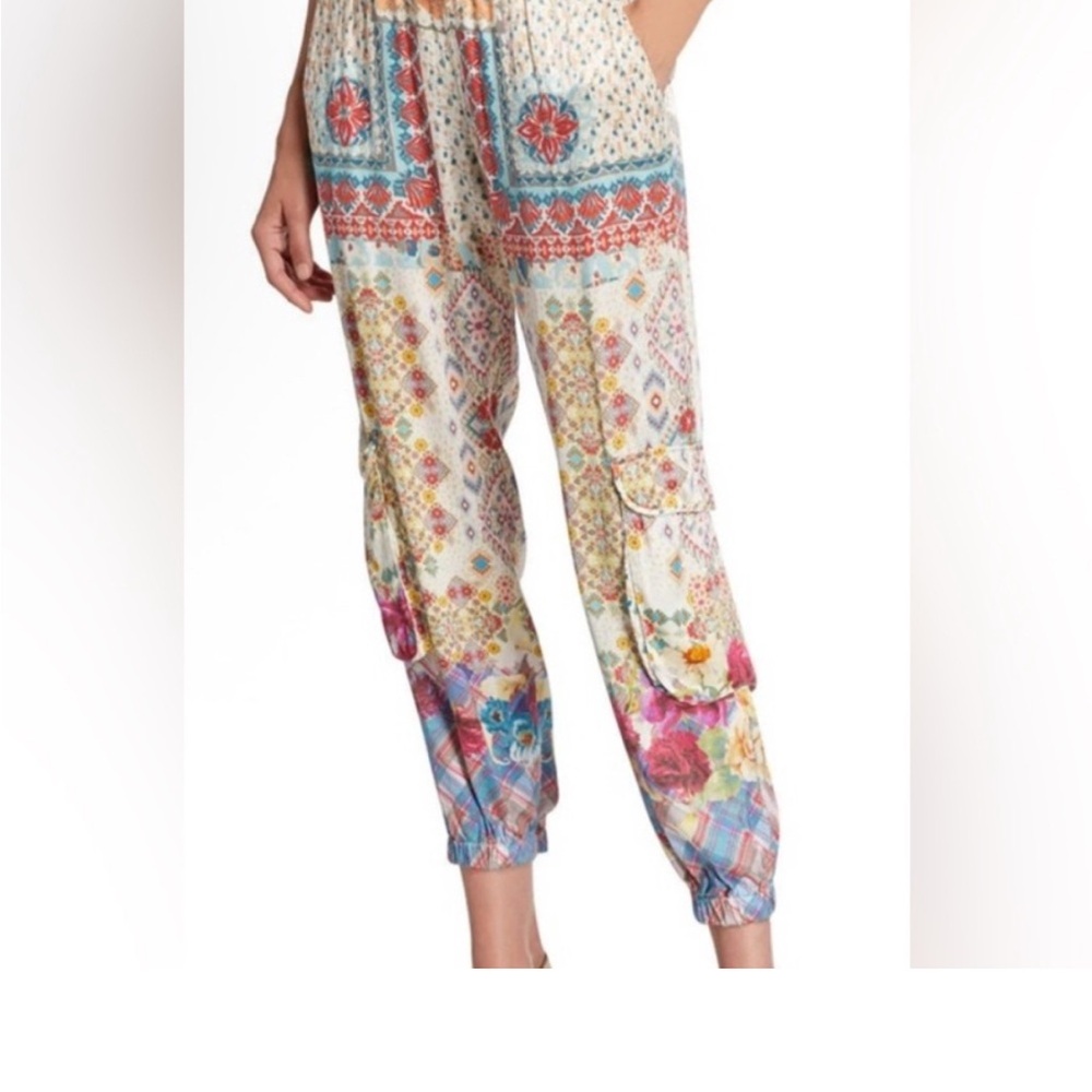 Johnny Was Multicolor Patterned Track Pants